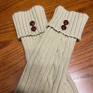 Leg warmers cream sweater one size